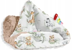 Babymam kocyk minky do wózka poduszka kołderka motylek 3w1
