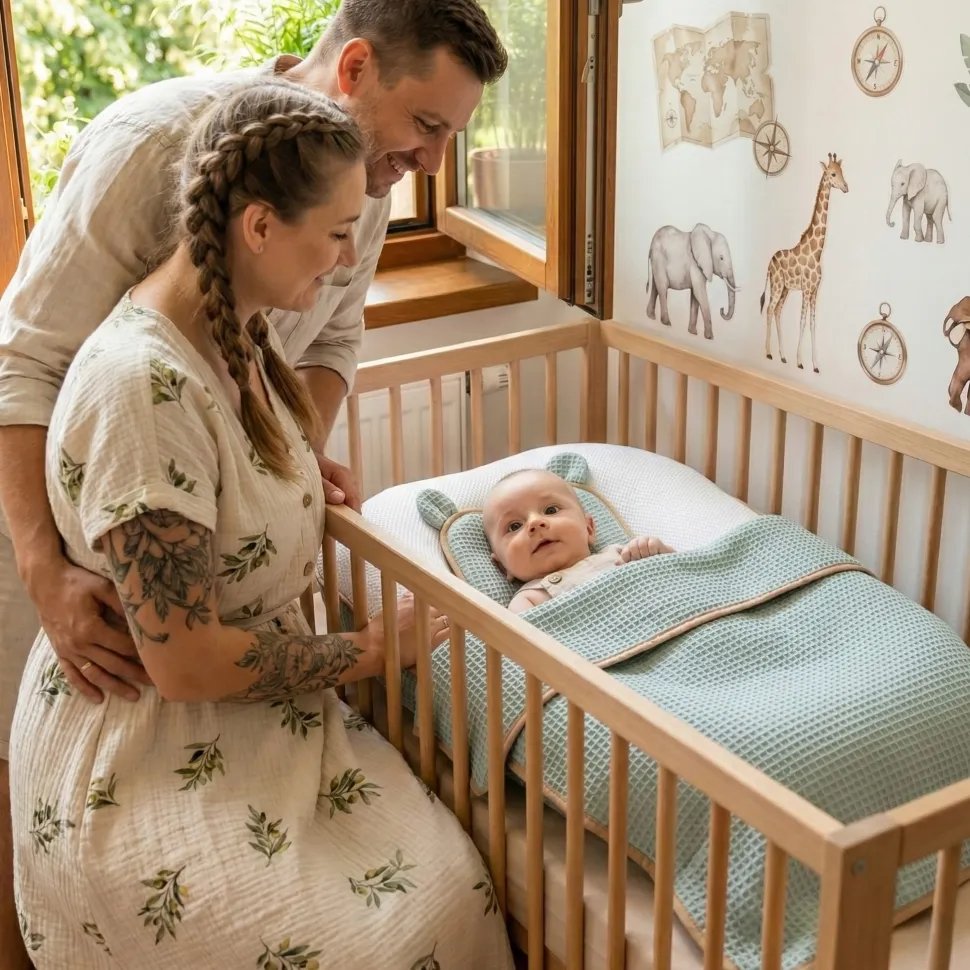 Babymam kokon niemowlęcy AIR 3D safe sleep set gniazdo kojec zestaw