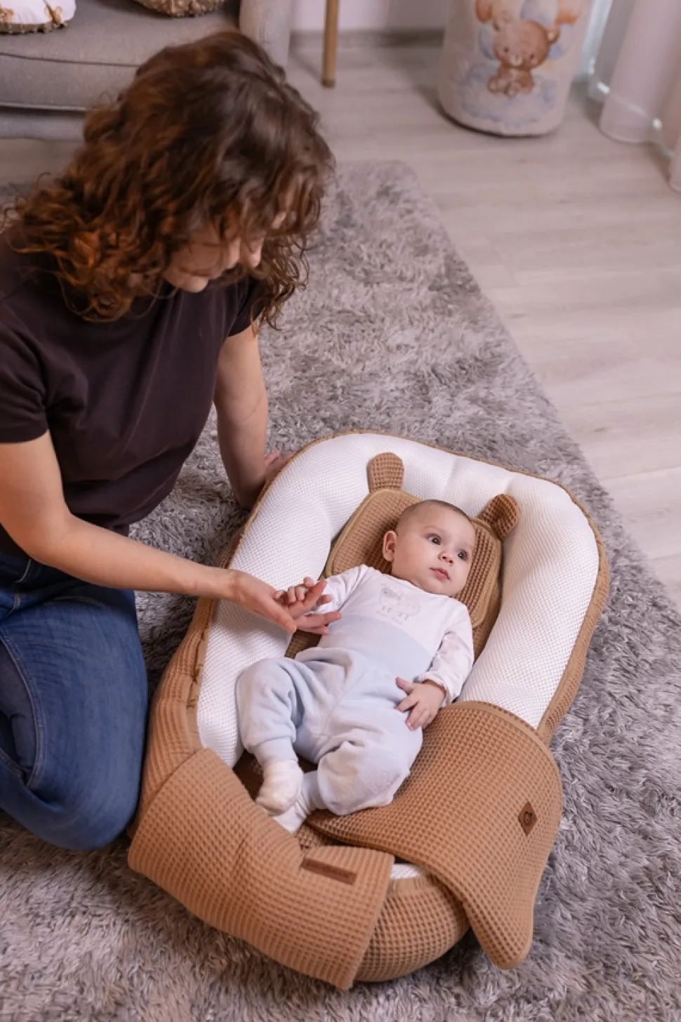 Babymam kokon niemowlęcy AIR 3D safe sleep set gniazdo kojec zestaw