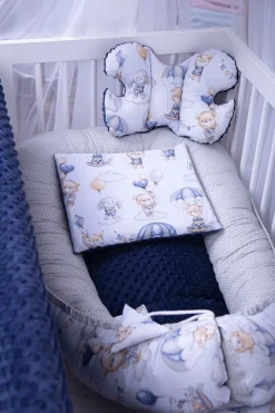 Babymam kokon niemowlęcy gniazdo kojec minky 7 el.