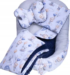 Babymam kokon niemowlęcy gniazdo kojec minky 7 el.
