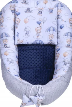 Babymam kokon niemowlęcy gniazdo kojec minky 7 el.