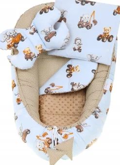 Babymam kokon niemowlęcy gniazdo kojec minky 7 el.