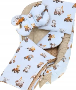 Babymam kokon niemowlęcy gniazdo kojec minky 7 el.