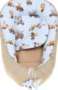 Babymam kokon niemowlęcy gniazdo kojec minky 7 el.