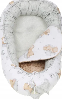 Babymam kokon niemowlęcy gniazdo kojec minky 7 el.