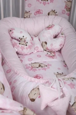 Babymam kokon niemowlęcy gniazdo kojec minky 7 el.