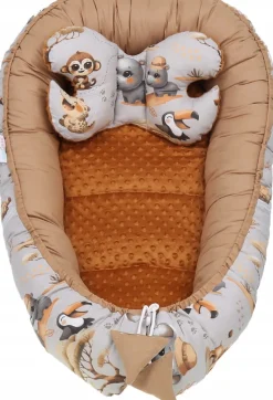 Babymam kokon niemowlęcy gniazdo kojec minky 7 el.