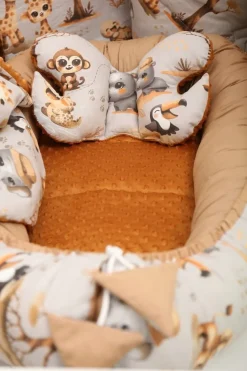 Babymam kokon niemowlęcy gniazdo kojec minky 7 el.