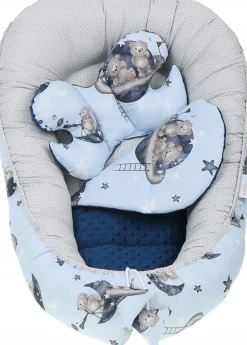 Babymam kokon niemowlęcy gniazdo kojec minky 7 el.