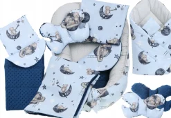 Babymam kokon niemowlęcy gniazdo kojec minky 7 el.