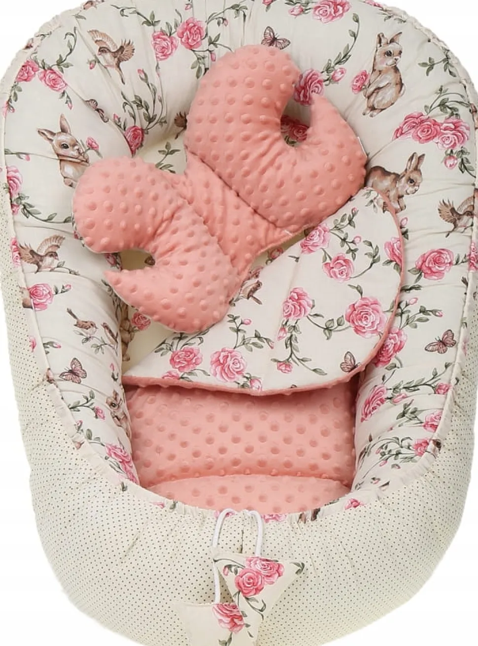 Babymam kokon niemowlęcy gniazdo kojec minky 7 el.