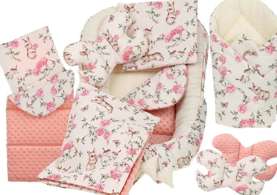 Babymam kokon niemowlęcy gniazdo kojec minky 7 el.