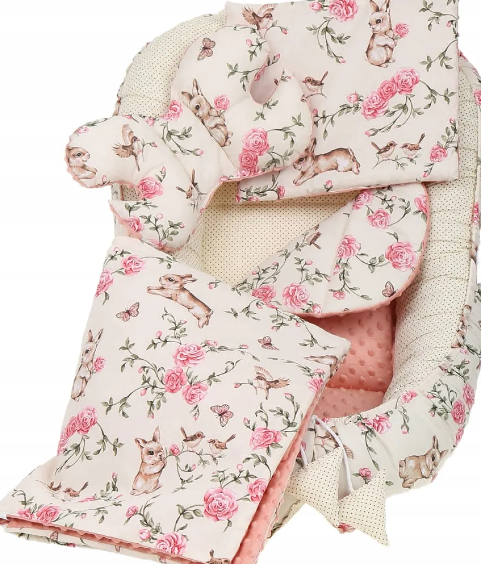 Babymam kokon niemowlęcy gniazdo kojec minky 7 el.