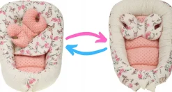 Babymam kokon niemowlęcy gniazdo kojec minky 7 el.