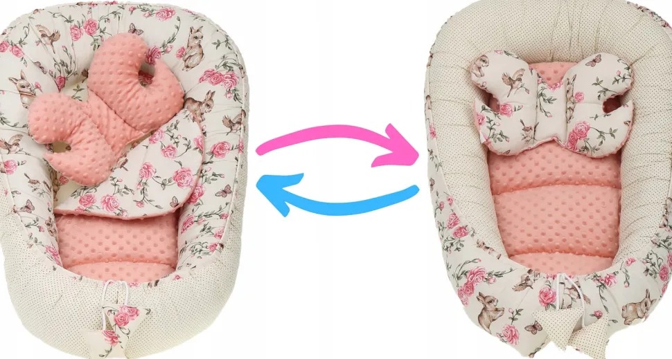 Babymam kokon niemowlęcy gniazdo kojec minky 7 el.