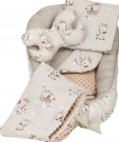 Babymam kokon niemowlęcy gniazdo kojec minky 7 el.