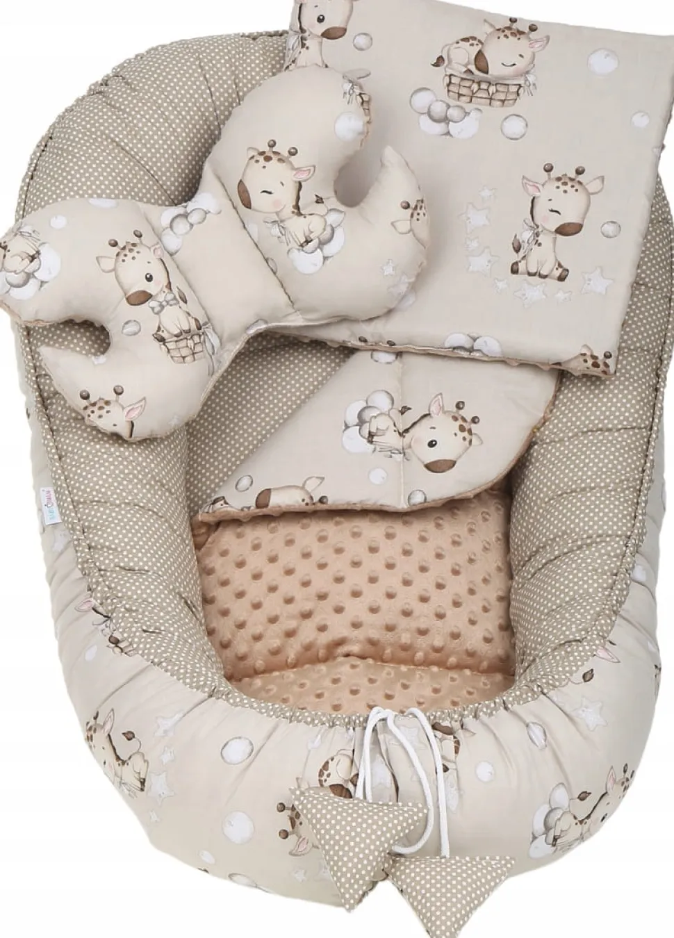 Babymam kokon niemowlęcy gniazdo kojec minky 7 el.