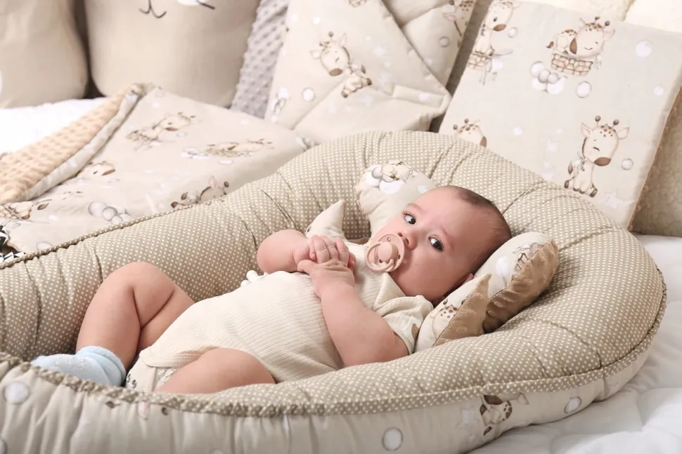 Babymam kokon niemowlęcy gniazdo kojec minky 7 el.