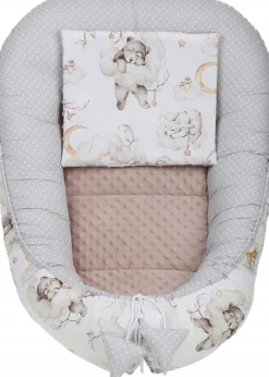 Babymam kokon niemowlęcy gniazdo kojec minky 7 el.