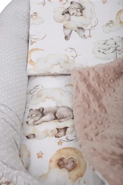 Babymam kokon niemowlęcy gniazdo kojec minky 7 el.