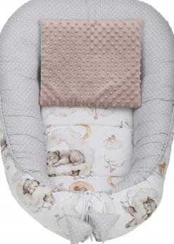 Babymam kokon niemowlęcy gniazdo kojec minky 7 el.