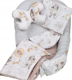 Babymam kokon niemowlęcy gniazdo kojec minky 7 el.