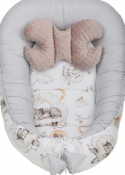 Babymam kokon niemowlęcy gniazdo kojec minky 7 el.