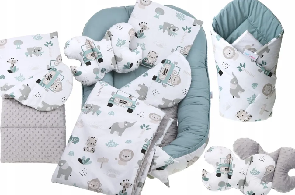 Babymam kokon niemowlęcy gniazdo kojec minky 7 el.