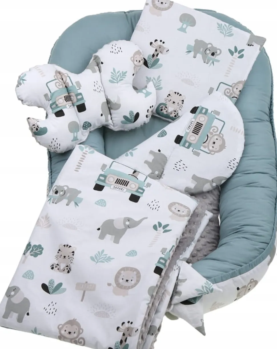 Babymam kokon niemowlęcy gniazdo kojec minky 7 el.