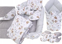 Babymam kokon niemowlęcy gniazdo kojec minky 7 el.