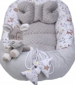 Babymam kokon niemowlęcy gniazdo kojec minky 7 el.