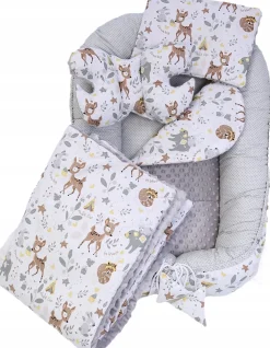 Babymam kokon niemowlęcy gniazdo kojec minky 7 el.