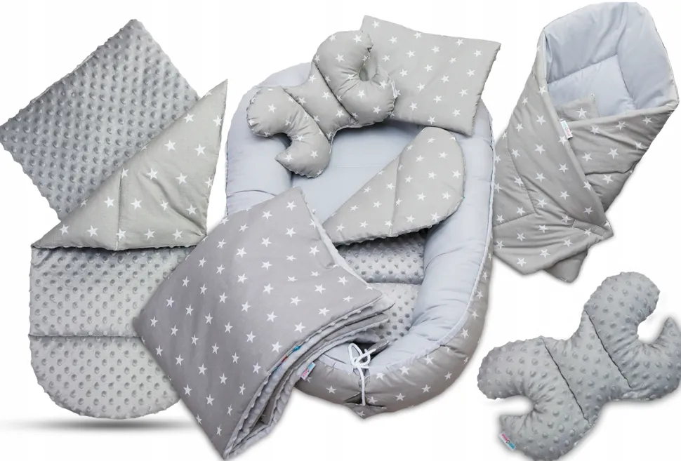 Babymam kokon niemowlęcy gniazdo kojec minky 7 el.
