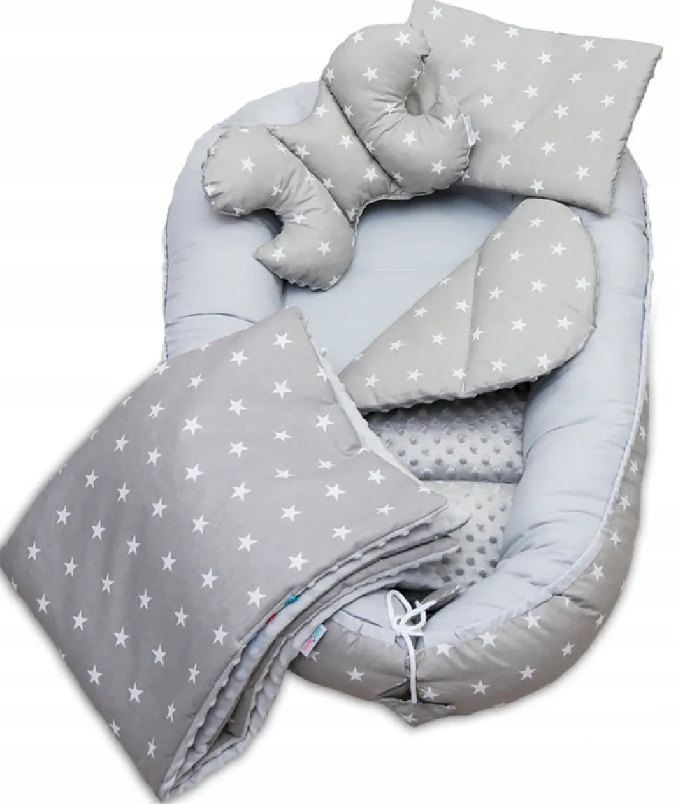 Babymam kokon niemowlęcy gniazdo kojec minky 7 el.