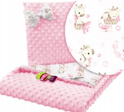 Babymam komplet minky do wózka kocyk + poduszka