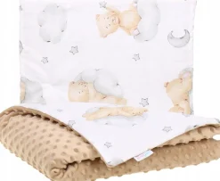 Babymam komplet minky do wózka kocyk + poduszka