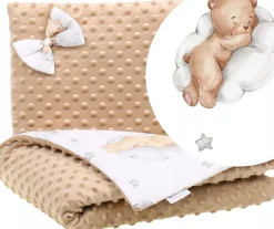 Babymam komplet minky do wózka kocyk + poduszka