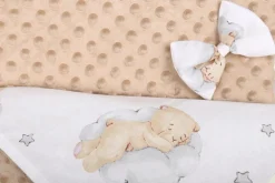 Babymam komplet minky do wózka kocyk + poduszka