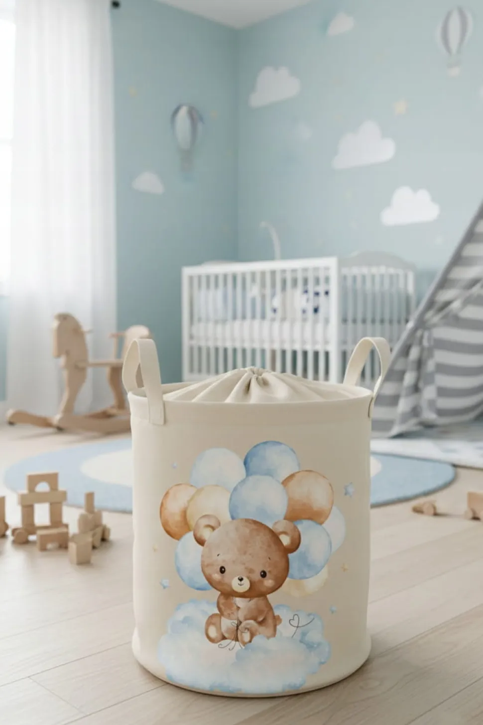 Babymam kosz na zabawki ubrania pranie duży zamykany pojemnik organizer