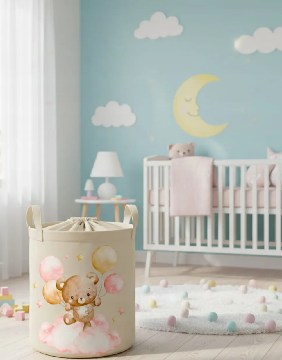 Babymam kosz na zabawki ubrania pranie duży zamykany pojemnik organizer