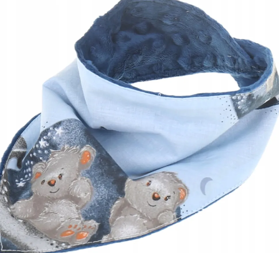Babymam miękki śliniak apaszka minky na rzepy 2w1