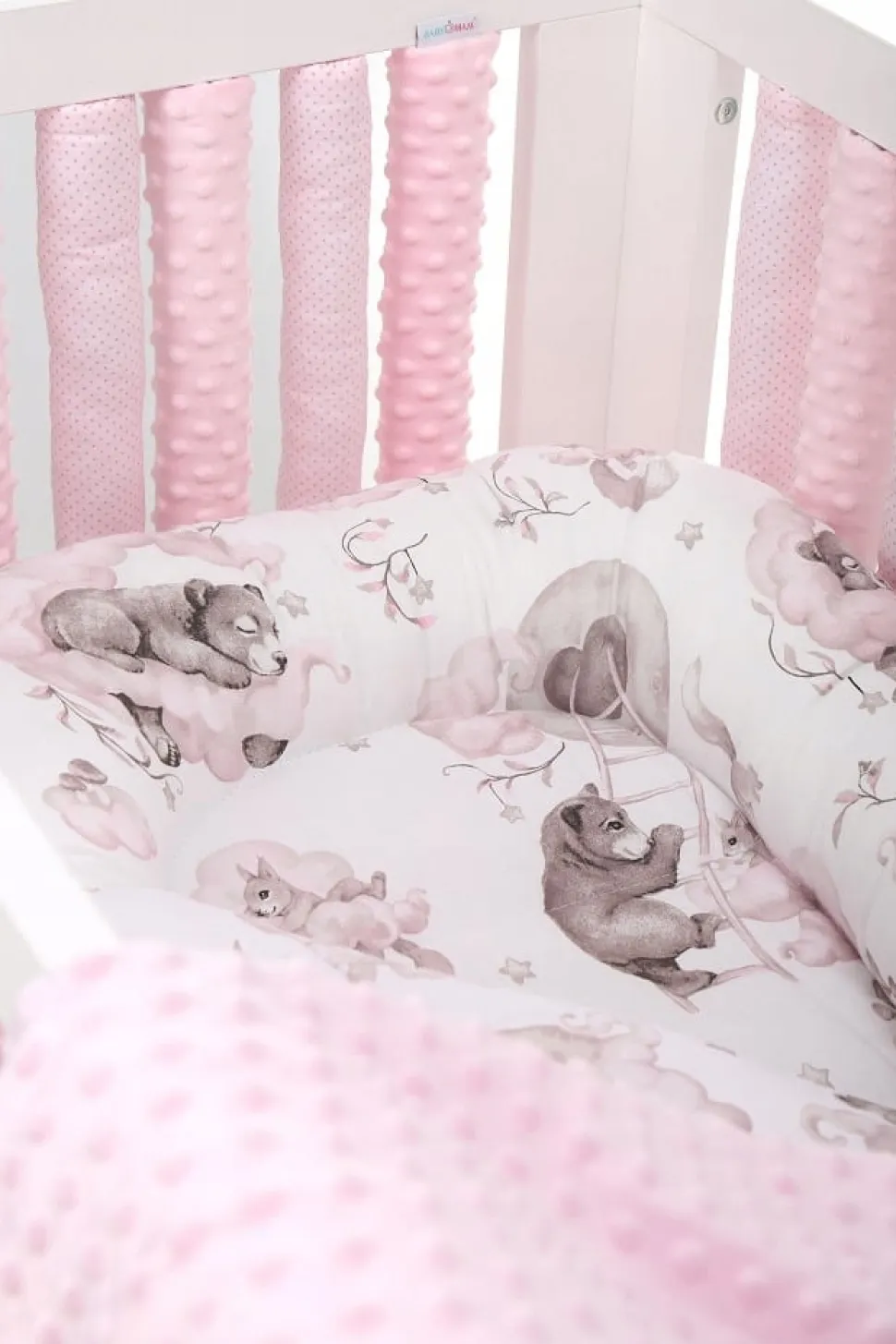 Babymam ochraniacz modułowy do łóżeczka minky 20el