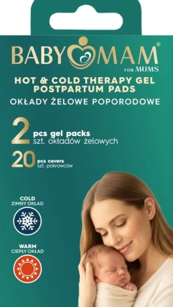 Babymam okłady żelowe do terapii ciepłem i zimnem wkładki po porodzie 2szt