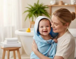 Babymam okrycie kąpielowe ręcznik 100x100 bawełna