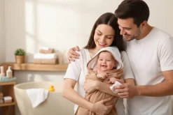Babymam okrycie kąpielowe ręcznik 100x100 bawełna