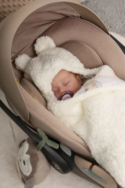Babymam otulacz do fotelika wózka nosidełka zapinany ciepły bawełna plusz