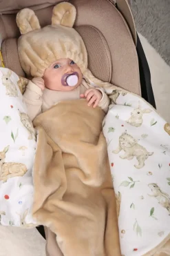 Babymam otulacz do fotelika wózka nosidełka zapinany ciepły bawełna plusz