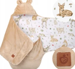 Babymam otulacz do fotelika wózka nosidełka zapinany ciepły bawełna plusz