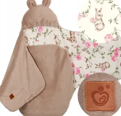 Babymam otulacz do fotelika wózka nosidełka zapinany ciepły bawełna plusz